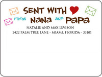 Sent with Love from Nana and Papa Shipping Labels