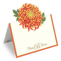Chrysanthemum Die Cut Personalized Placecards