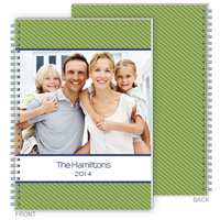 Green Pinstripe Photo Spiral Journal