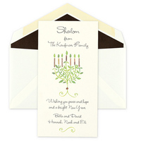 Botanical Menorah Jewish New Year Cards