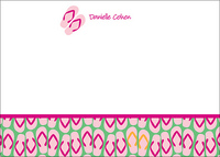 Flip Flops Pink Flat Note Cards