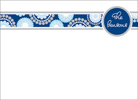 Navy Circle Starburst Flat Note Cards