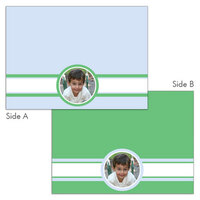 Pick your Mood Light Blue & Green Stripe Photo Note Cards