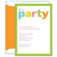 It's a Party Green Invitations