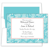Teal Coral Invitations