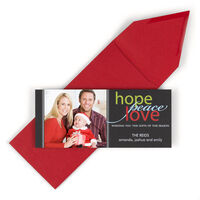 Hope Peace Love Holiday Photo Cards