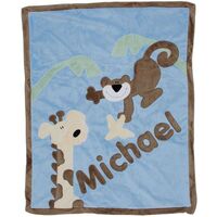 Personalized Monkey Business Crib Blanket