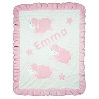Personalized Pink Counting Sheep Crib Blanket