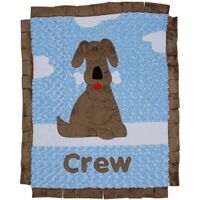 Personalized Blue Good Puppy Crib Blanket