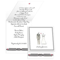 Bride and Groom Folded Invitations