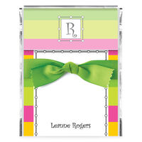 Summer Stripes Memo Sheets with Acrylic Holder
