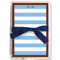 Blue & Brown Ruby Stripe Memo Sheets in Holder