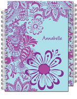 Aqua Paisley Spiral Notebook