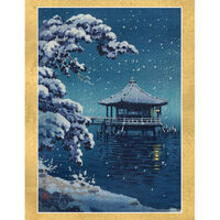 Floating Temple in Snow Holiday Cards
