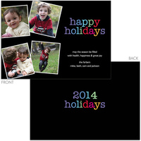 Multi Color Happy Holidays Photo Cards