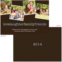 Love Laughter Family Friends Photo Holiday Cards