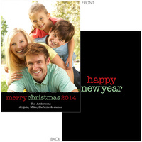Red and Green Merry Christmas Photo Holiday Cards
