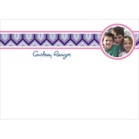 Geometric Purple Photo Flat Note Cards