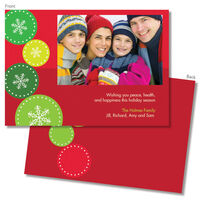 Jumping Snowflakes Holiday Photo Cards