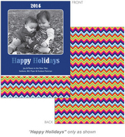 Bright Zig Zag Happy Holidays Photo Cards