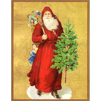 Santa with Tree Holiday Cards