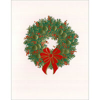 Embossed Wreath Holiday Cards