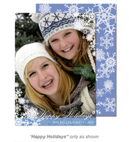 Blue Happy Holidays Photo Cards