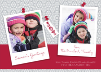 Red Polaroid Holiday Photo Cards