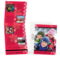 Snowflake Dots Timeline Holiday Photo Cards
