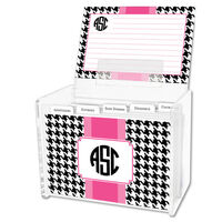Alex Houndstooth Black Recipe Box and Recipe Cards