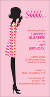 60's Girl Surprise Party Invitations