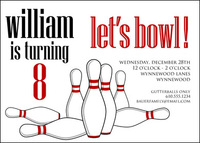 Red Stripe Bowling Invitations