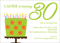 Flower Cake Party Invitations