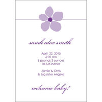 Petite Simple Purple Flower Baby Announcements