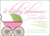 Pink Baby Buggy Invitations