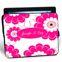Hot Pink Floral iPad Sleeve