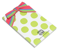 Lime Polka Dot Bow Notepads