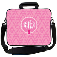 Breast Cancer Ribbon Wheels Laptop Bag