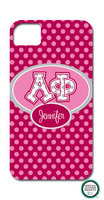 Alpha Phi Letters on Dots iPhone Hard Case