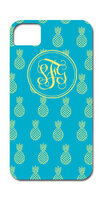 Blue Lemon Pineapple iPhone Hard Case