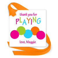 Bright Colorful Thank You Gift Tags with Attached Ribbon