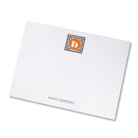 Houndstooth Initial Flat Note Cards