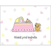 Girl, Bassinet & Puppy Foldover Note Cards