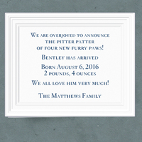 Embossed Border Foldover Small Invitations on Double Thick Stock