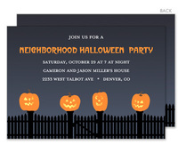 Jack-O-Lanterns on the Fence Halloween Invitations