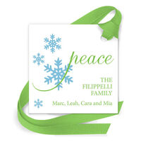 Joy & Peace Gift Tags with Attached Ribbon