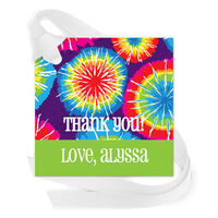 Tie Dyed Gift Tags with Attached Ribbon