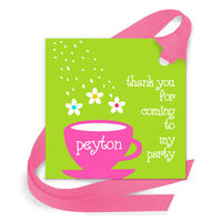Tea Party Gift Tags with Attached Ribbon