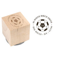 Soccer Ball Wood Block Rubber Stamp