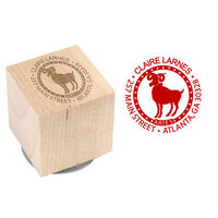 Aries Wood Block Rubber Stamp